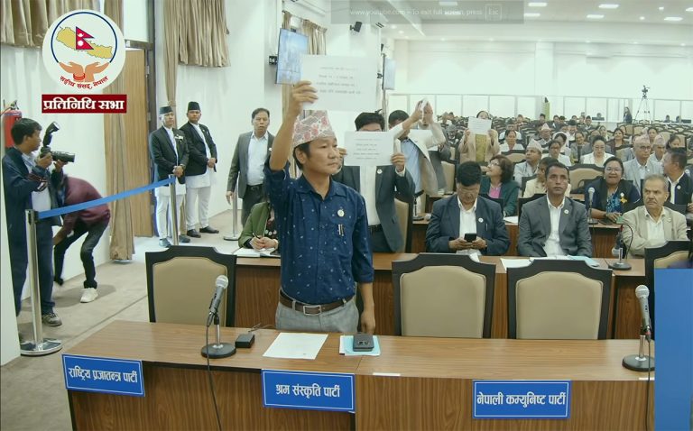 प्रतिनिधि सभामा श्रम संस्कृतिले आज पनि देखायो प्लेकार्ड