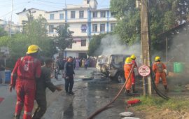 सेती प्रादेशिक अस्पतालमा अक्सिजन सिलिन्डर पड्किंदा स्कारपियोमा आगलागी