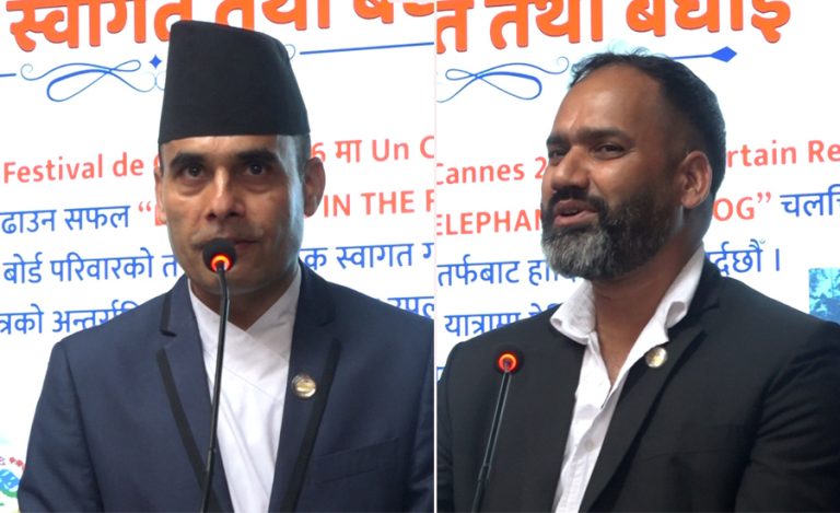 कान्सबाट फर्किएको टोलीलाई स्वागत गर्न पुगे २ मन्त्री, भन्छन्- नेपाल सिनेमाको देश पनि