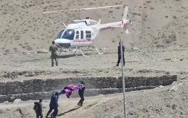 डोल्पामा लेक लागेका  बिरामीको हेलिकप्टरबाट उद्धार