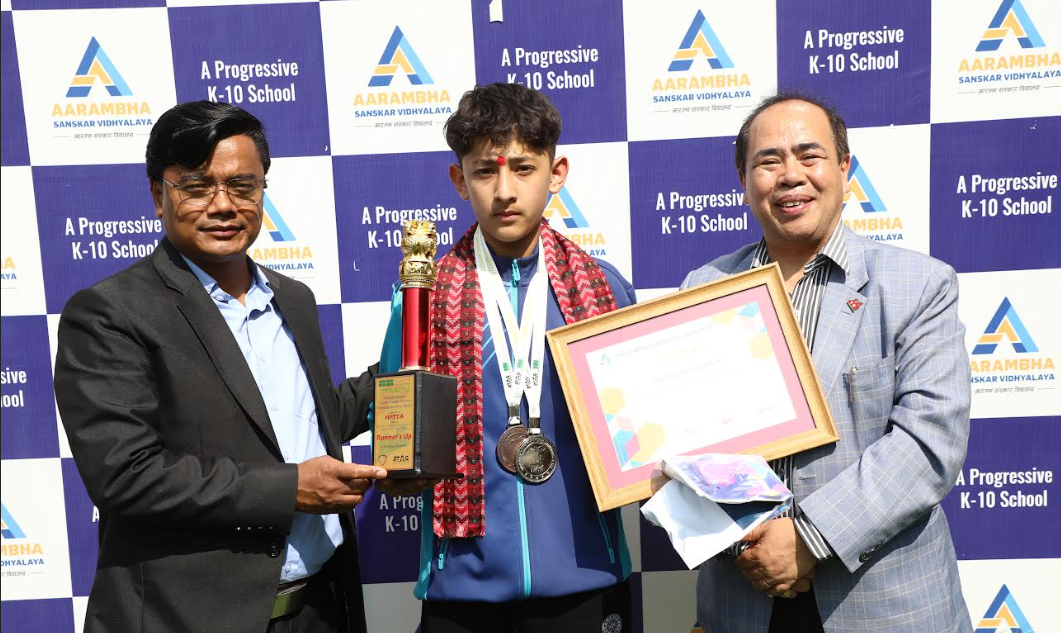 टेबलटेनिसमा अन्तर्राष्ट्रिय पदक विजेता निश्चललाई आरम्भको सम्मान