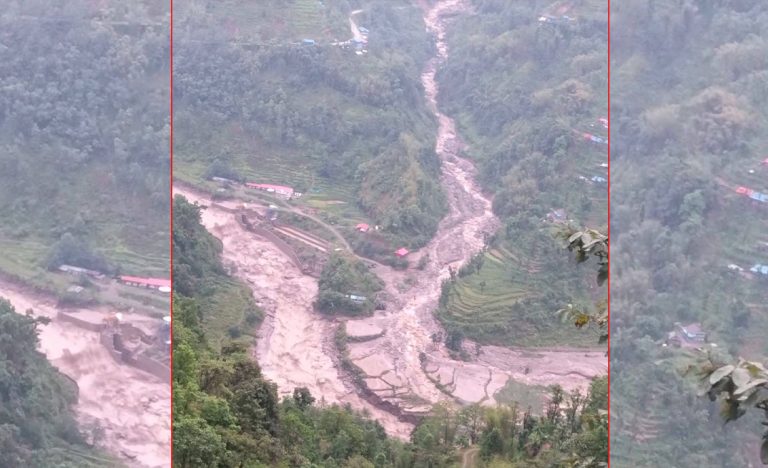 पाँचथरको याङवरकमा बाढी-पहिरो, क्षतिको विवरण आउन बाँकी