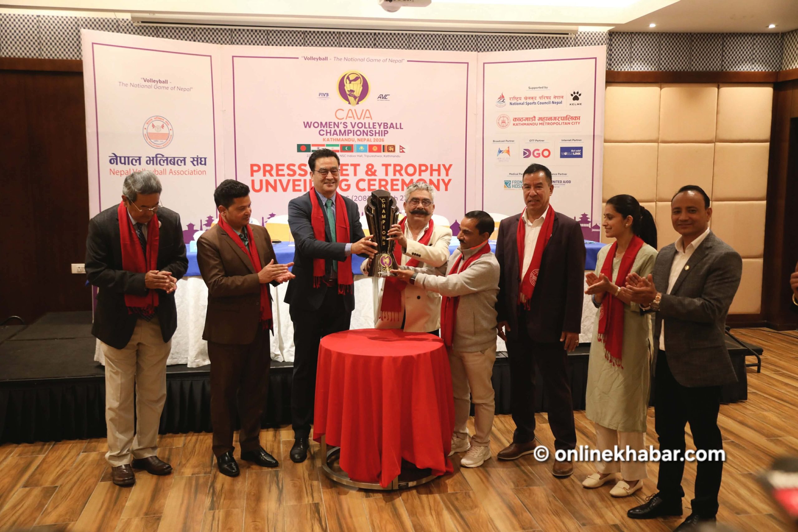 काभा महिला भलिबल च्याम्पियनसिपको ट्रफी सार्वजनिक