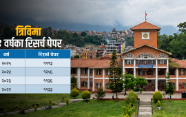 विश्व र्‍यांकिङमा त्रिवि : स्कोर बढ्यो, ४ वर्षमा ४ हजार ६०० रिसर्च पेपर