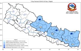 आज केही ठाउँमा हल्का वर्षा, पश्चिम तराईमा तापक्रम बढ्ने