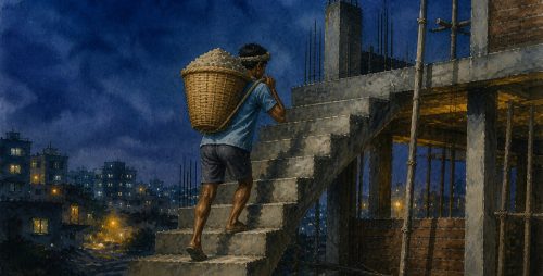 शहरमा यौटा भारी बोक्ने मानिस