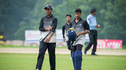 यू-१६ क्रिकेटको फाइनलमा वर्षा बाधक, बुधबार पुनः हुने