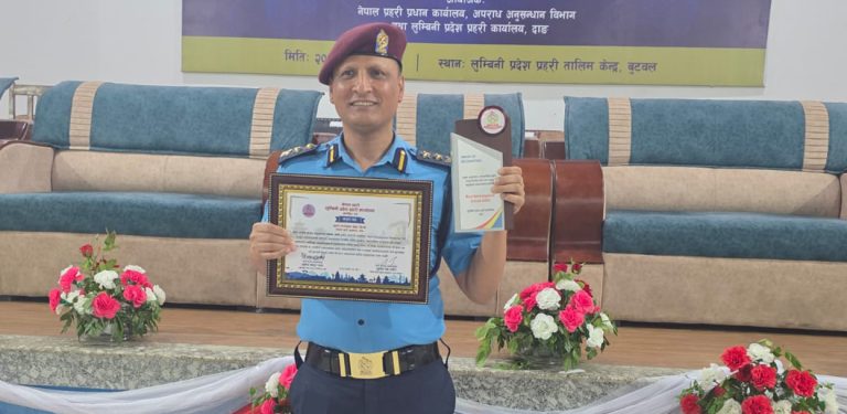 बाँकेका एसपी अंगुर जिसी लुम्बिनी प्रदेशकै उत्कृष्ट अनुसन्धानकर्ता घोषित