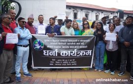 सूचना र विज्ञापन सम्बन्धी सरकारी निर्णय विभेदकारी भएको भन्दै पत्रकारहरुले गरे प्रदर्शन