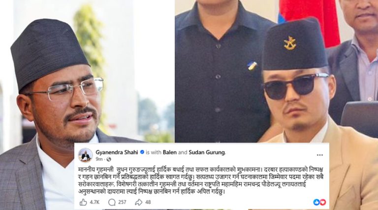 दरबार हत्याकाण्डको छानबिन गर्ने गृहमन्त्रीको निर्णयको राप्रपाद्वारा स्वागत