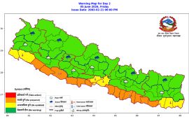 मनमौजी मौसम : २० जिल्लामा अत्यधिक गर्मी, एक–दुई स्थानमा वर्षाको सम्भावना