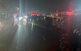 कोटेश्वरमा कारले चार मोटरसाइकललाई ठक्कर दिँदा ७ जना घाइते
