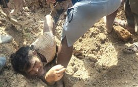 पर्खाल लगाइरहेको समयमा माटोको ढिस्को खस्दा एक जना मजदुर घाइते