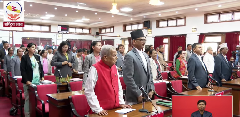 राष्ट्रिय सभामा आज पनि प्रधानमन्त्रीको अभिव्यक्तिमा विपक्षीको विरोध