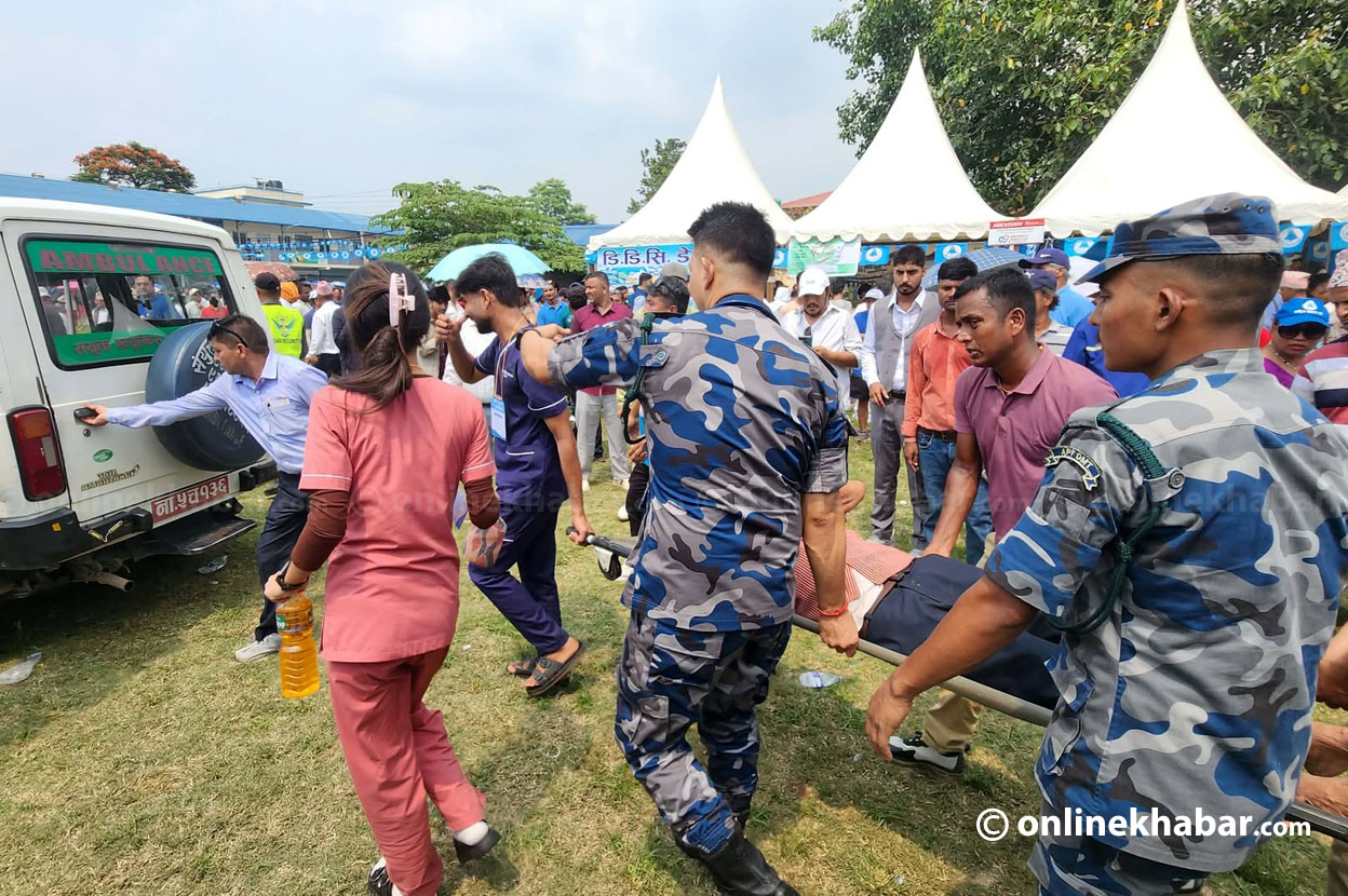 अत्यधिक गर्मीले रास्वपा महाधिवेशन स्थलमा केही मानिस अस्वस्थ, पानी पर्न थालेपछि राहत