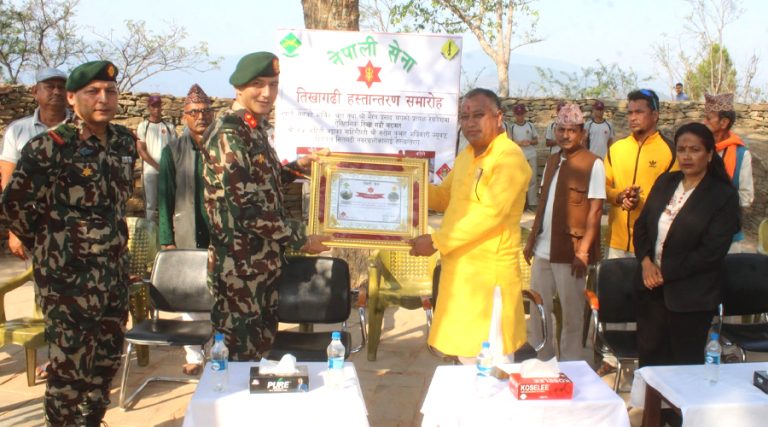 सेनाद्वारा तिखागढी मर्मतपछि दिपायल सिलगढी नगरपालिकालाई हस्तान्तरण