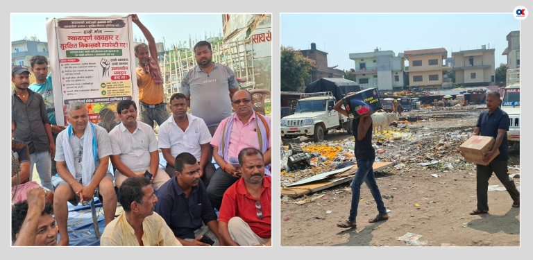 जनकपुर फलफूल बजार खाली गराइँदै, व्यवसायी धर्नामा
