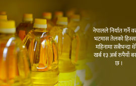 खाने तेल व्यापार : अर्जेन्टिना र ब्राजिलबाट आयात, प्रशोधन गरी भारत निर्यात