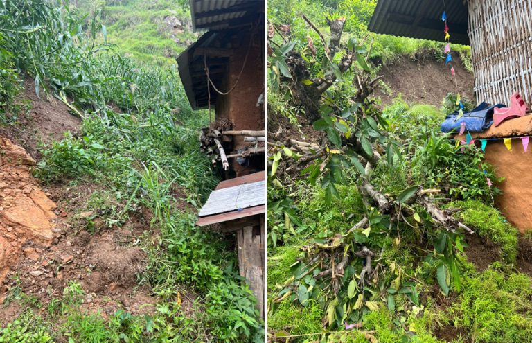 सङ्खुवासभामा पहिरोले ३ घर विस्थापित