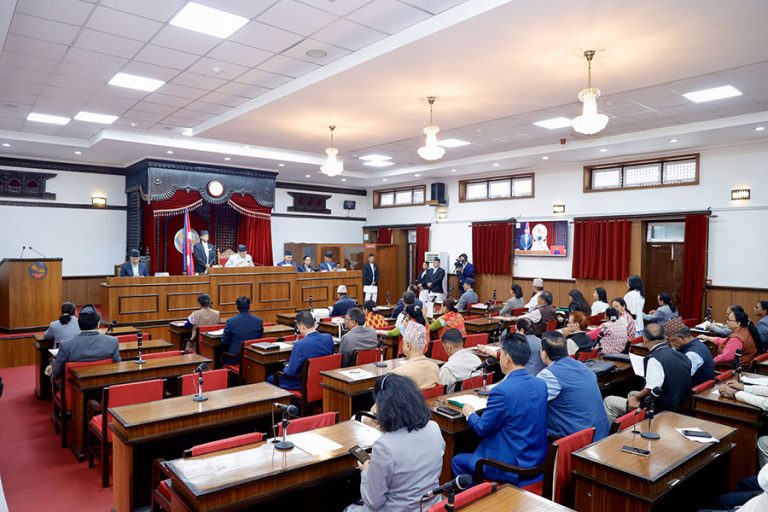 विनियोजन विधेयकबारे प्रतिनिधिसभाबाट प्राप्त सन्देश राष्ट्रिय सभामा टेबुल