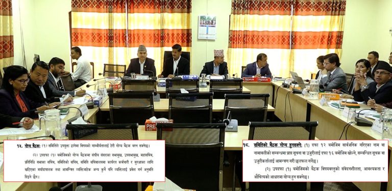 संसदीय समितिका बैठक गोप्य बस्न सक्ने गरी धमाधम कार्यविधि बन्दै