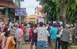 डा. गोविन्द केसी अनशन बसेको कृष्ण मन्दिर बाहिर प्रदर्शन (तस्वीरहरू)