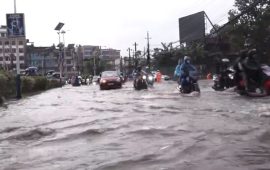 काठमाडौंको माइतीघर क्षेत्र जलमग्न