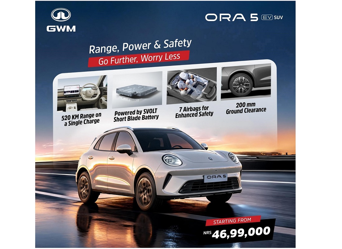 ओरा ५ पछि जीडब्लूएमको हाभल बीईभी आउँदै, चीनपछि नेपालमा सार्वजनिक हुने