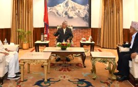 राष्ट्रपति पौडेलले गरे प्रथम राष्ट्रपति-उपराष्ट्रपतिसँग छलफल