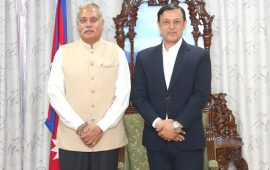 सभामुख अर्यालसँग भारतीय राजदूत श्रीवास्तवको शिष्टाचार भेट