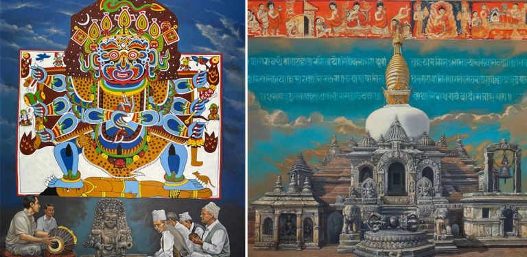 काठमाडौंमा कृष्णगोपालको एकल चित्रकला प्रदर्शनी (चित्रहरू)