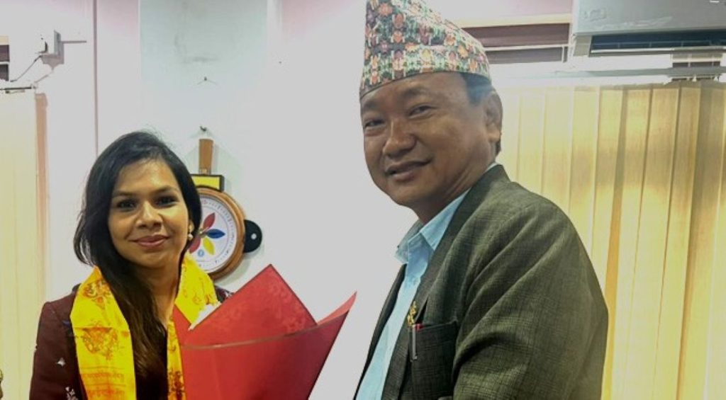  मारवाडी समुदायकी सगरमाथा आरोही प्रीतिलाई धरान उपमहानगरको सम्मान