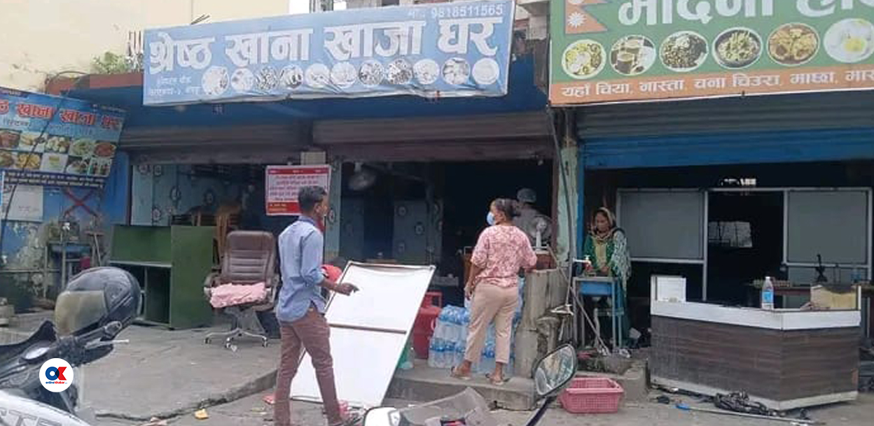 कोशीको जग्गा : डोजर चलाउने चेतावनीपछि धमाधम सटर खाली हुँदै
