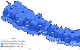 सुदूरपश्चिमको तराई र अन्य ५ प्रदेशको पहाडी भूभागमा भारी वर्षा हुने
