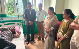 जेएन थपलिया भेट्न वीर अस्पताल पुगिन् पूर्वराष्ट्रपति भण्डारी