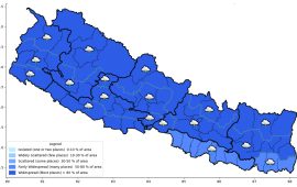 आज यी ठाउँमा भारी वर्षाको सम्भावना, कहाँ हुँदैछ धेरै भारी वर्षा ? 