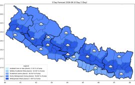 आज साँझ वर्षाको गतिविधि झन् बढ्ने, भोलिदेखि कम हुने