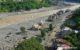 रसुवा बाढीमा रुकुमपूर्वका १७ जना सम्पर्कविहीन