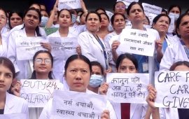 वीर अस्पतालमा नर्सहरूको प्रदर्शन