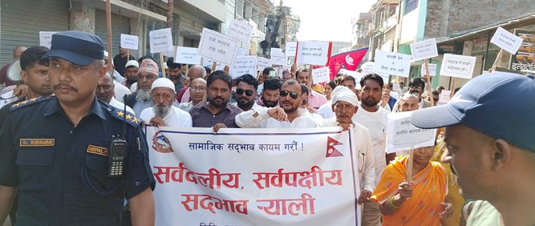 बाराको कलैयामा निकालियो सद्भाव र्‍याली