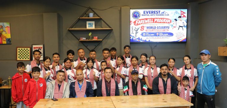 विश्व गोजुरियो करातेमा सहभागी हुने खेलाडीको बिदाइ