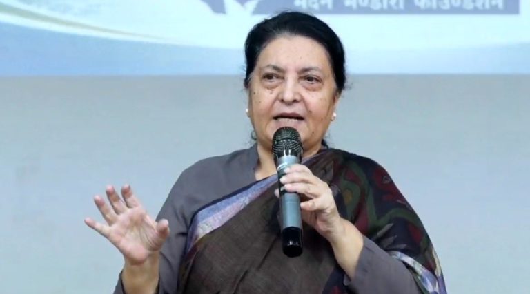शक्ति राष्ट्रहरूको प्रतिस्पर्धाको हामी पीडित बन्नु हुँदैन : विद्या भण्डारी