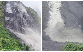 पहिरोले दार्चुलाको चौलानी नदी आंशिक थुनियो