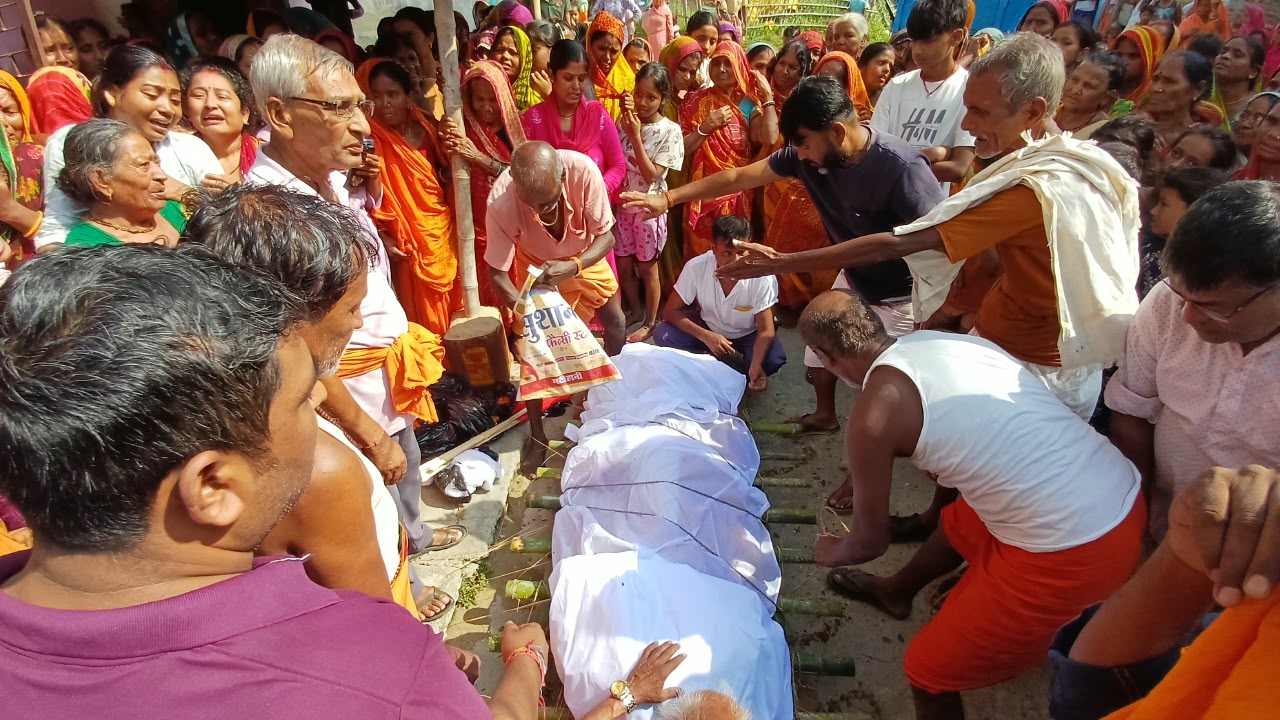 रसुवाको बाढीपछि बेपत्ता गंगारामको कुशको शव बनाएर अन्त्येष्टि