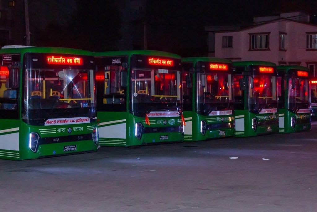 काठमाडौं उपत्यकामा रात्रिकालीन बस सेवा विस्तार, अब ६ रुटमा ३० बस