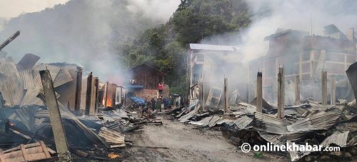 दोभान बजारमा आगलागी, १० घर जले