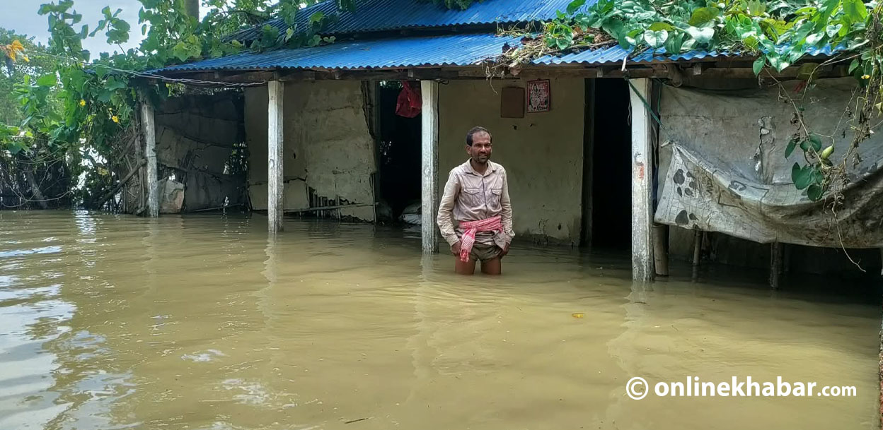 ‎कोशीको पानी तिलाठी कोइलाडीका १७ घरमा पस्यो