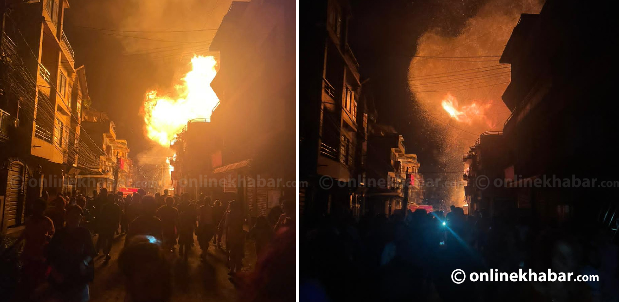 पेप्सीकोलाको फुटबल ग्राउन्ड नजिकै कटेजमा मध्यराति आगलागी, नियन्त्रण प्रयास हुँदै