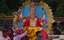 चोभारमा विश्वकर्माको विसर्जन (तस्वीरहरू )