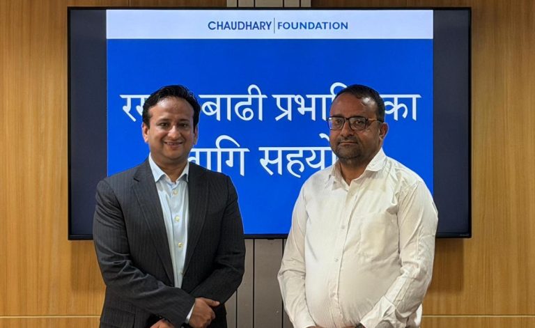 बाढीबाट ध्वस्त त्रिभुवन त्रिशूली मावि सञ्चालन गर्न चौधरी फाउन्डेसनको सहयोग